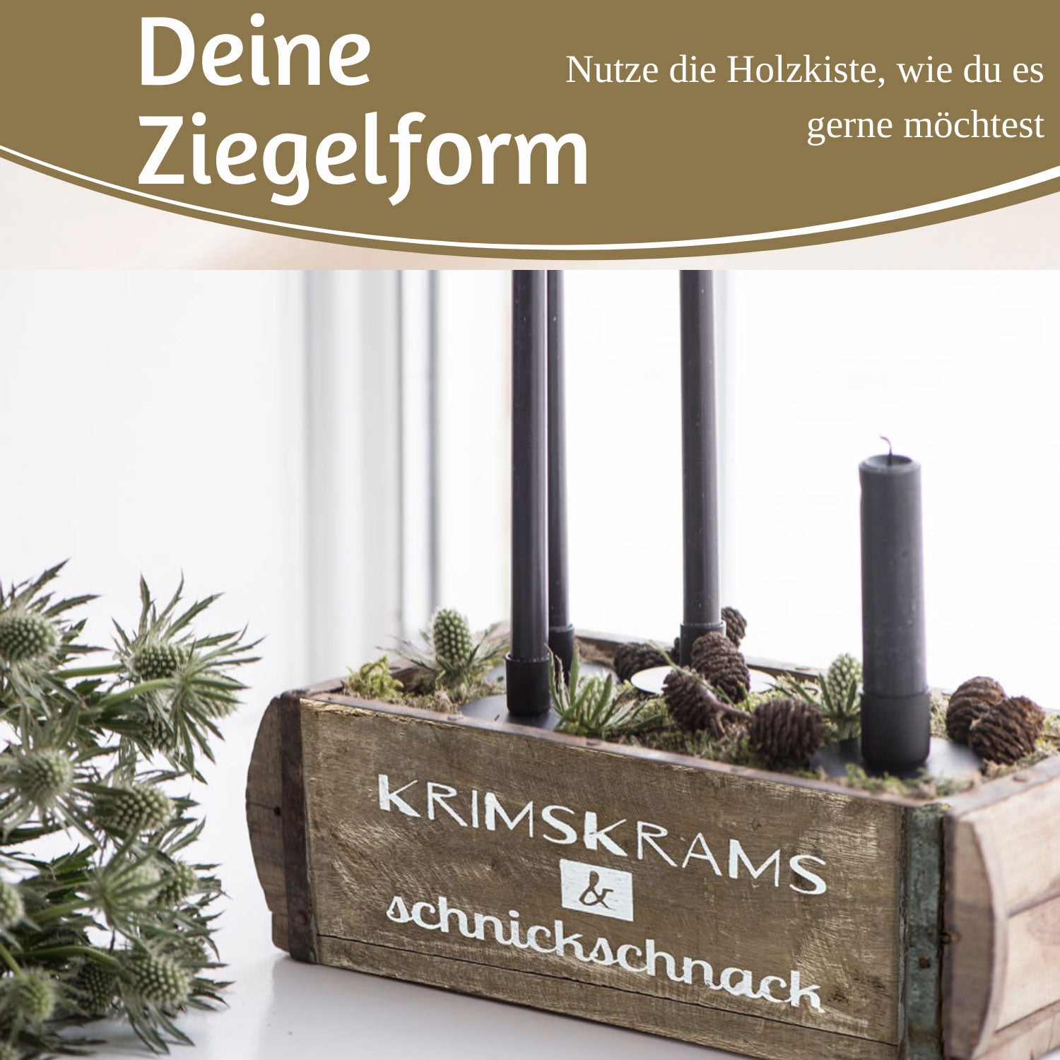 LS-LebenStil Möbel & Wohnen Ziegelform Unika 31x15cm Holzbox