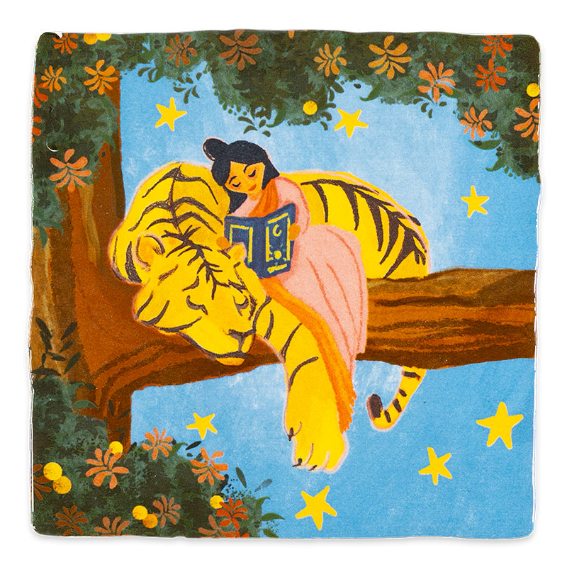 Storytiles Gift Sets Magical nighttime story Fliese 10x10 cm Tiger