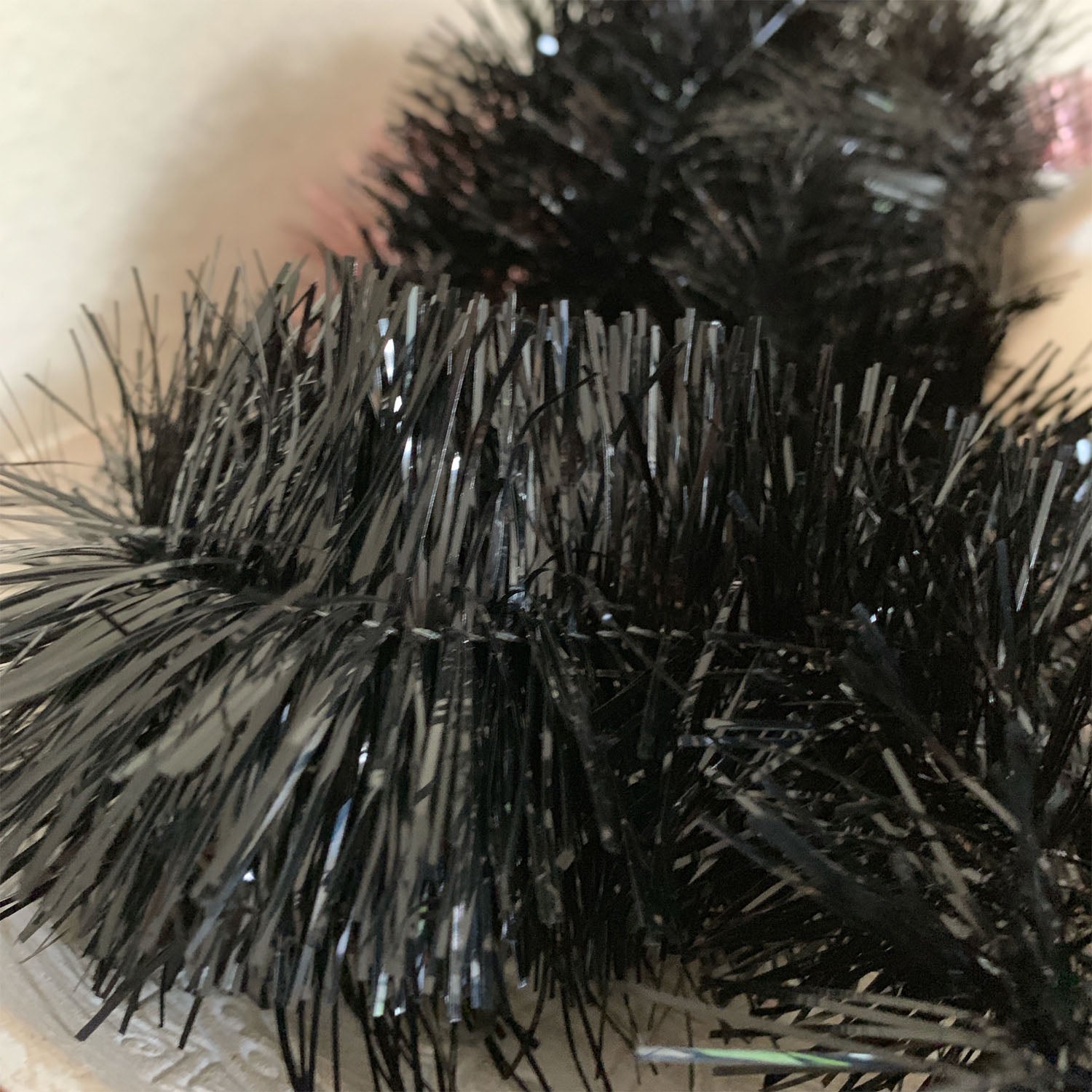 LS-LebenStil Brillant Weihnachts-Girlande 270cm Schwarz Glänzend