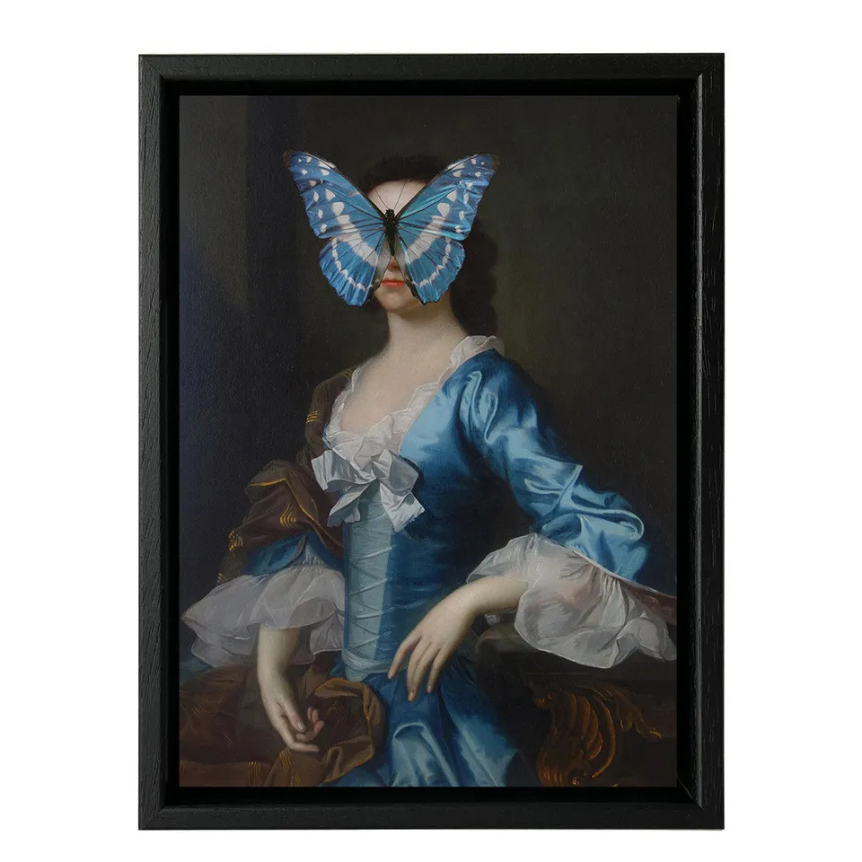 Mineheart Portrait of Blue Butterfly Wandbild 30x41 Leinwand