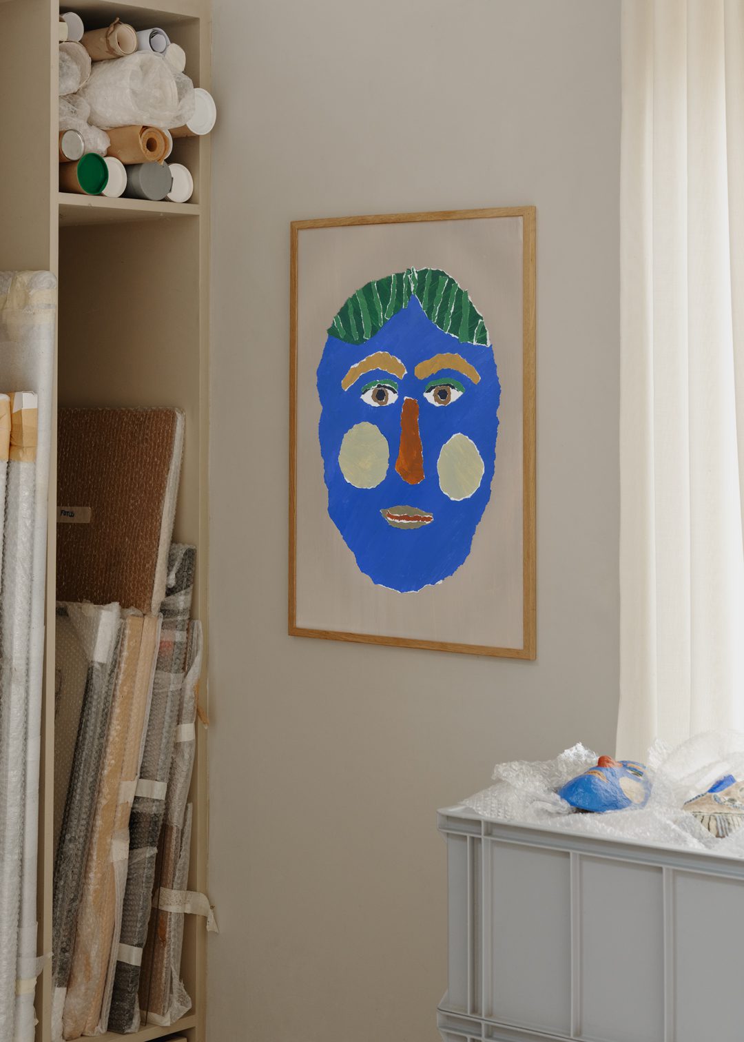 The Poster Club Green Hair Portrait Poster 30x40 blau