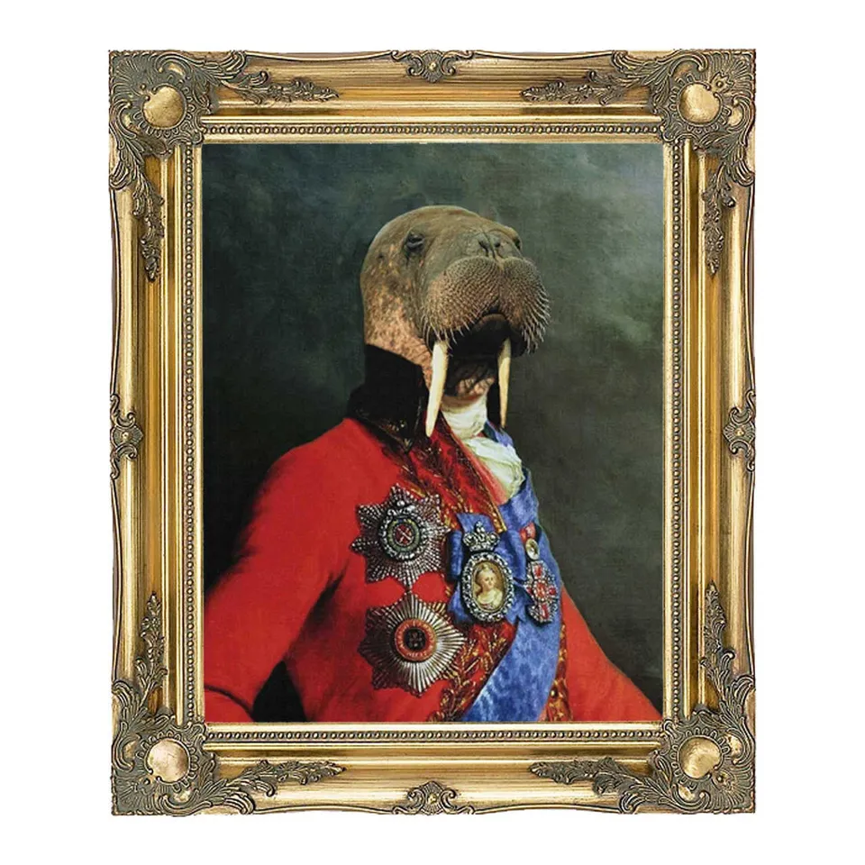 Mineheart Uncle Walter Leinwand Walross 66x76cm