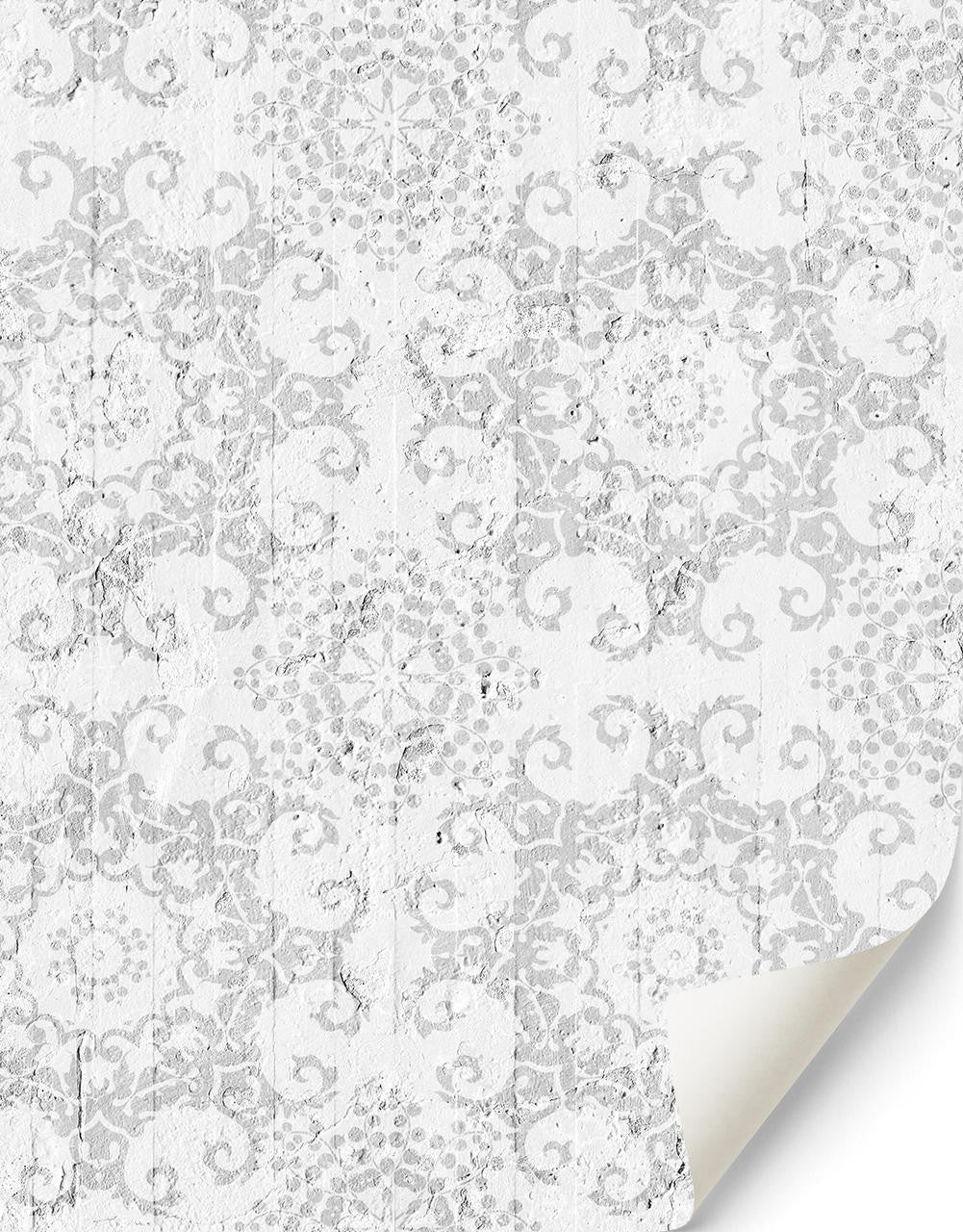 Mineheart Geometric Damask Tapete Grau Silber A3 Muster