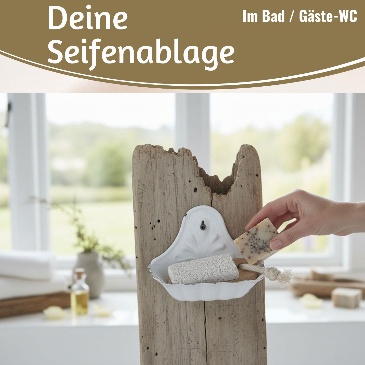 LS-LebenStil Möbel Seifenschale Emaille Weiß 16cm
