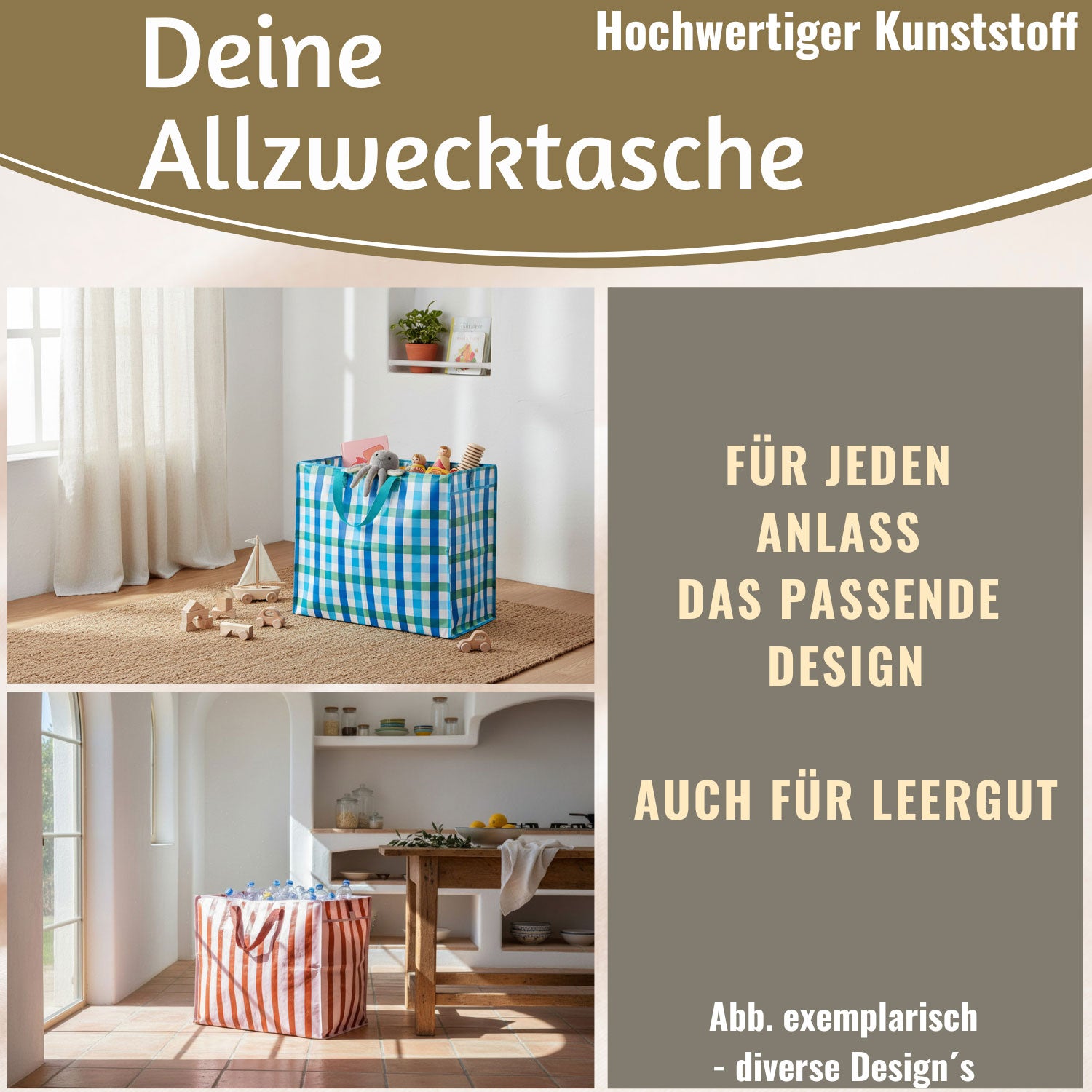 LS-LebenStil Florenz Shopper XXL 55cm Blumen Einkaufstasche