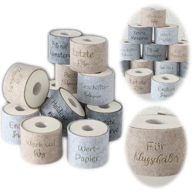 LS-LebenStil Möbel & Wohnen Klorollen-Banderole Filz Beige Klug