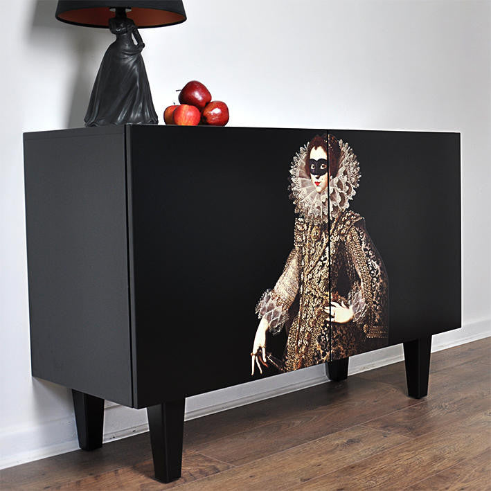 Mineheart Elizabeth Cabinet Schrank Schwarz 120cm matt