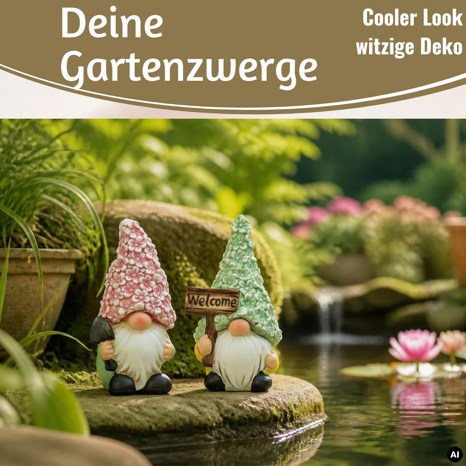 LS-LebenStil Garten & Camping Wichtel Figuren 16cm 2er Magnesia