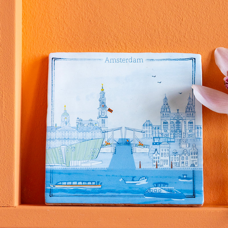 Storytiles Delft Blue Amsterdam Wandfliese S 10x10 cm personalisierbar