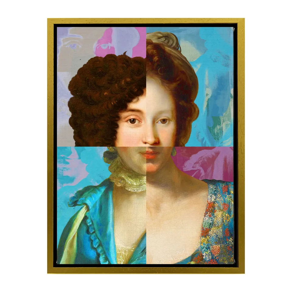 Mineheart Lady Puzzled Poster Blaues Kleid 30x41 cm