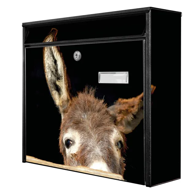 Banjado Briefkasten Schwarz Esel ohne Zeitungsfach 32cm