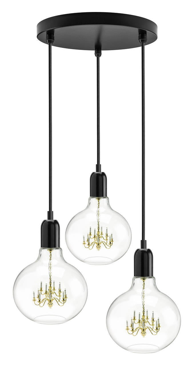 Mineheart King Edison Black Trio Pendelleuchte 3-flammig