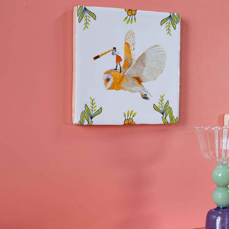 Storytiles Delft Blue Heldere kijk Fliese S 10x10 cm Vogel