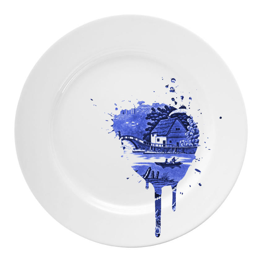 Mineheart Undercover Antique Teller Bone China Blau-Weiß