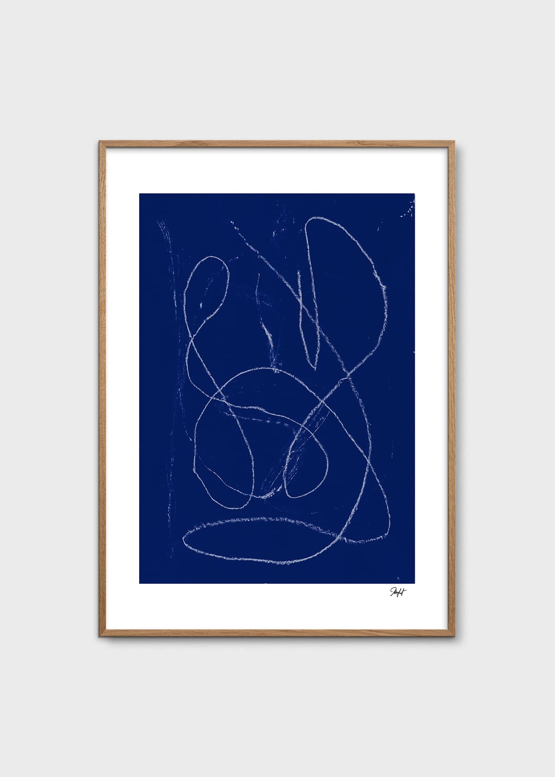 The Poster Club Curvilinar Poster 30x40 cm blau abstrakt