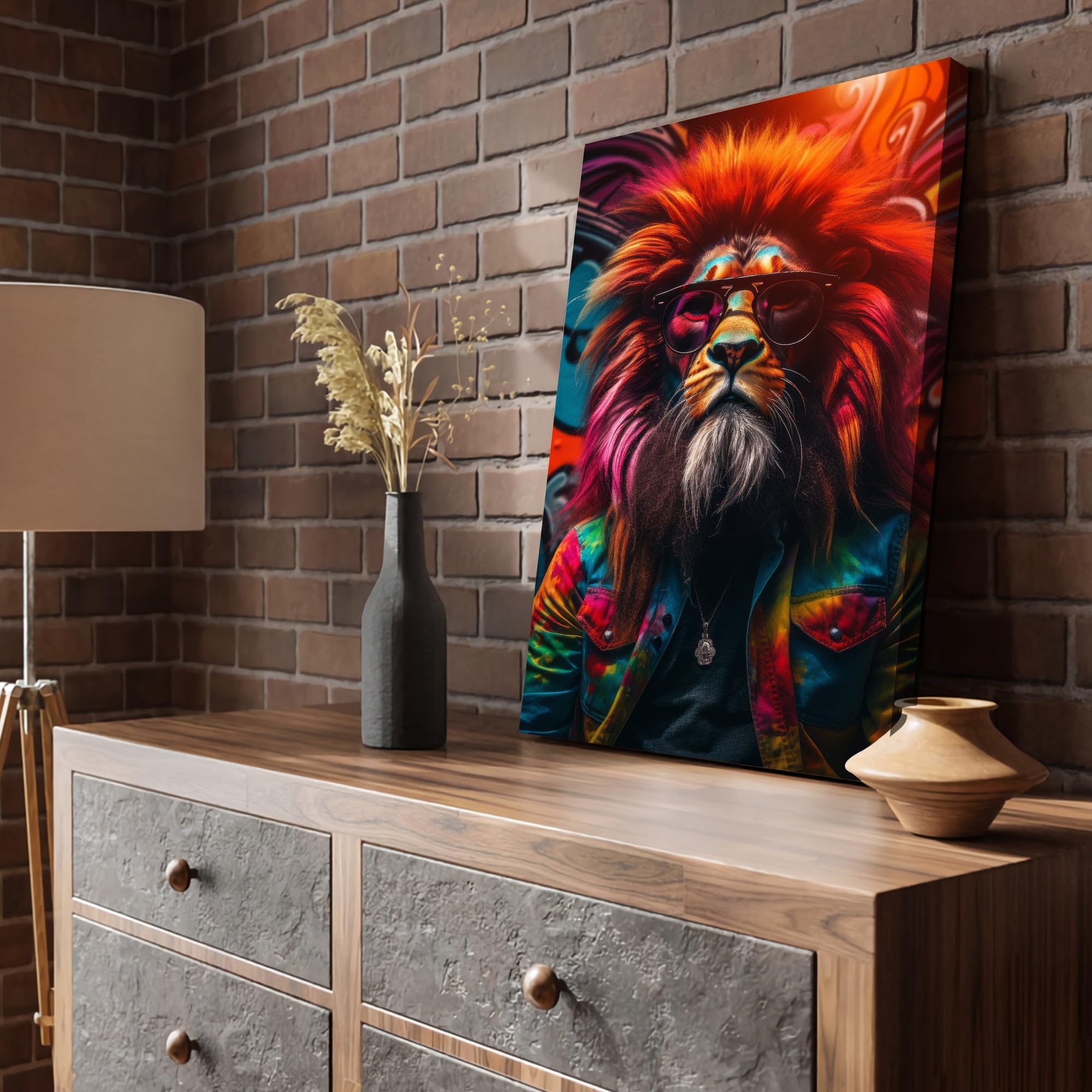 Hustling Sharks Wandbilder Lion Rasta Wandbild 30x45 cm Löwe