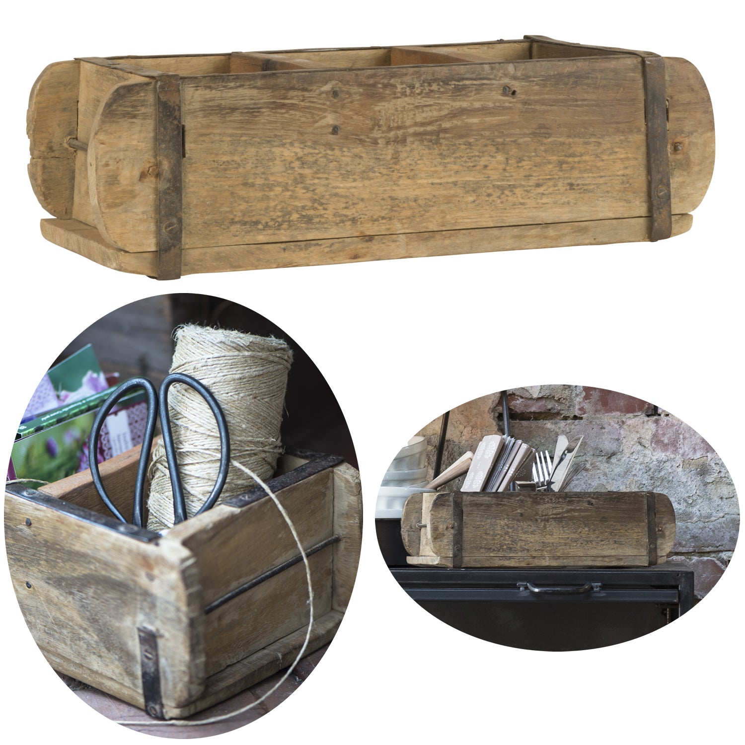 Ib Laursen Unika Ziegelform Holz braun 31 cm B-Ware
