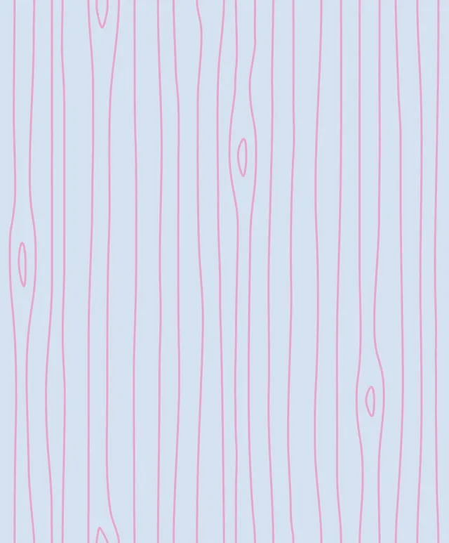 Mineheart Wallpaper Woodgrain Outline Tapete Hellblau-Rosa