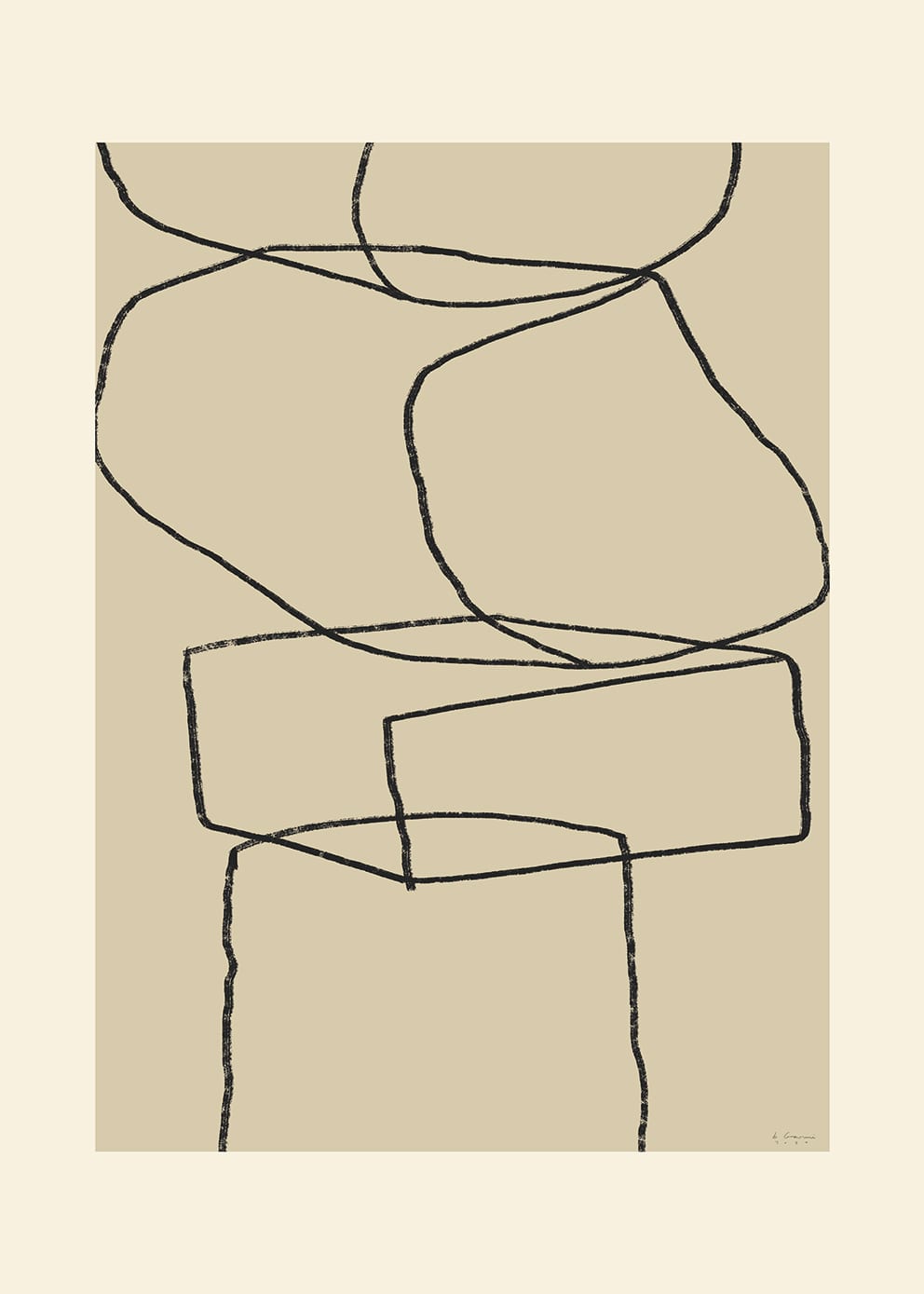 The Poster Club Art Prints Stacks Poster A4 beige-braun