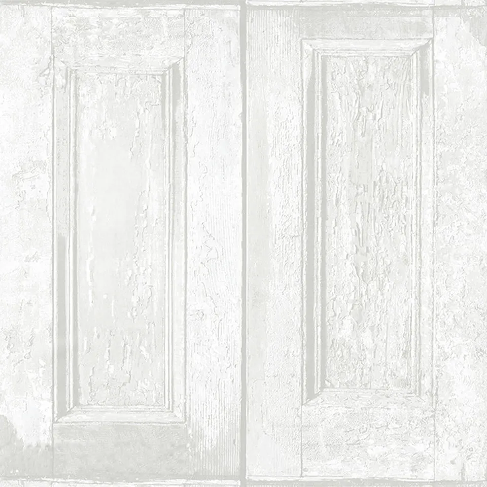 Mineheart Wallpaper Whitewash Panelling Tapete Weiß Holzoptik
