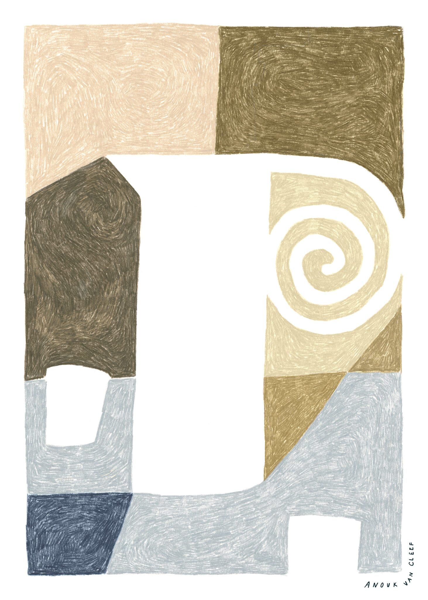 The Poster Club Taking a Break Poster 30x40 beige-grün
