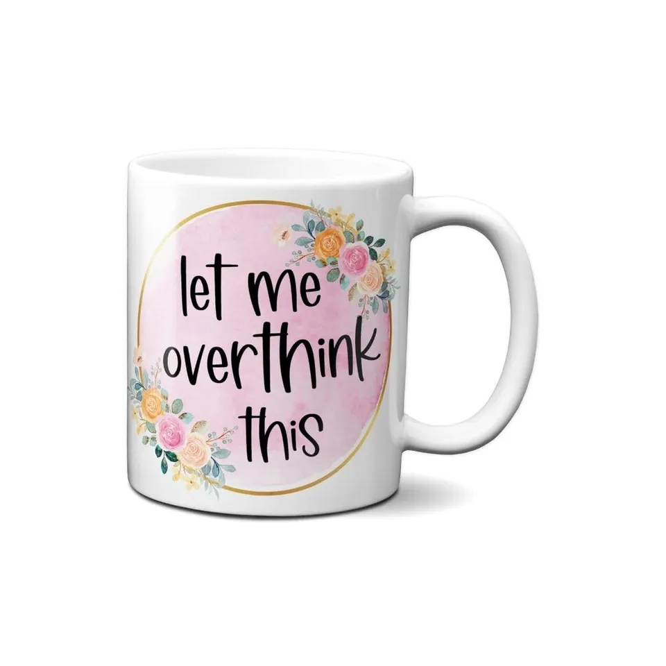 Hustling Sharks Overthinker Tasse 330ml weiß Spruch Kollegengeschenk