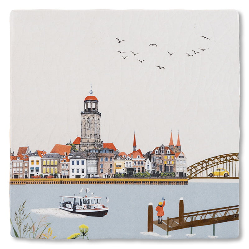 StoryTiles Delft Blue Deventer Fliese S 10x10 cm Stadtmotiv