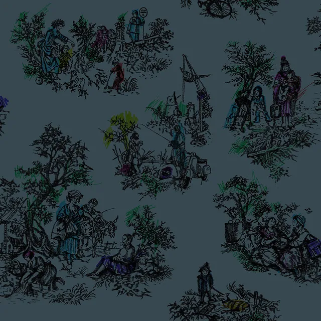 Mineheart Wallpaper Once Upon Our Time Tapete Grün Toile
