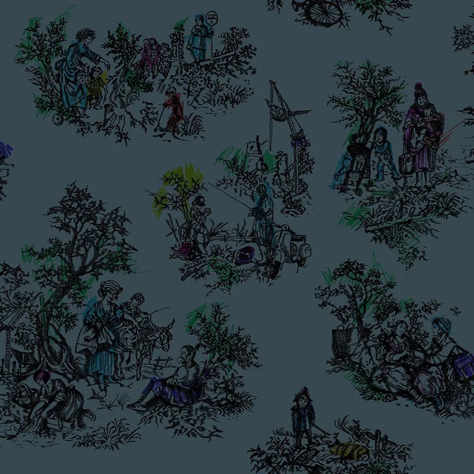Mineheart Wallpaper Once Upon Our Time Tapete Grün Toile