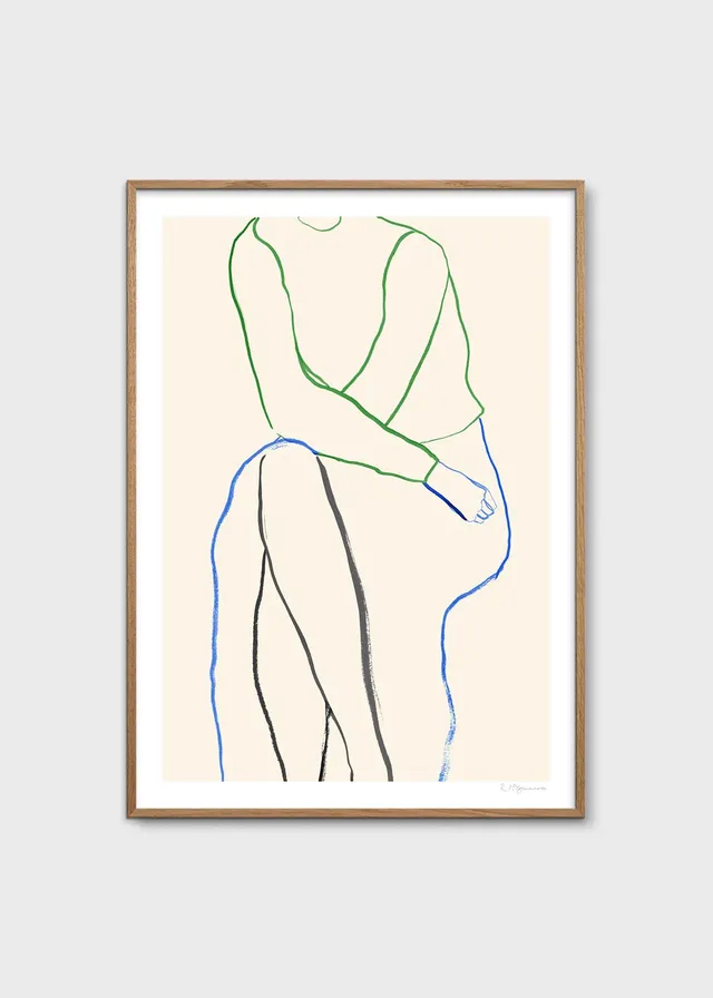 The Poster Club Sitting Poster 30x40 cm blau-grün