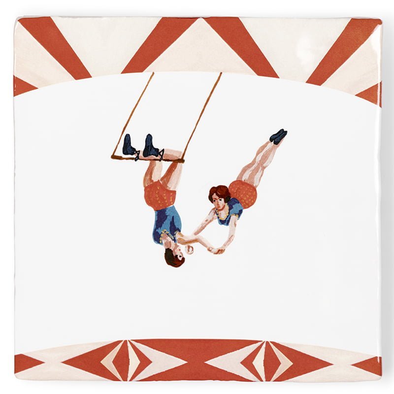 Storytiles Delft blue Teamwork Wandfliese 10x10 cm Zirkus