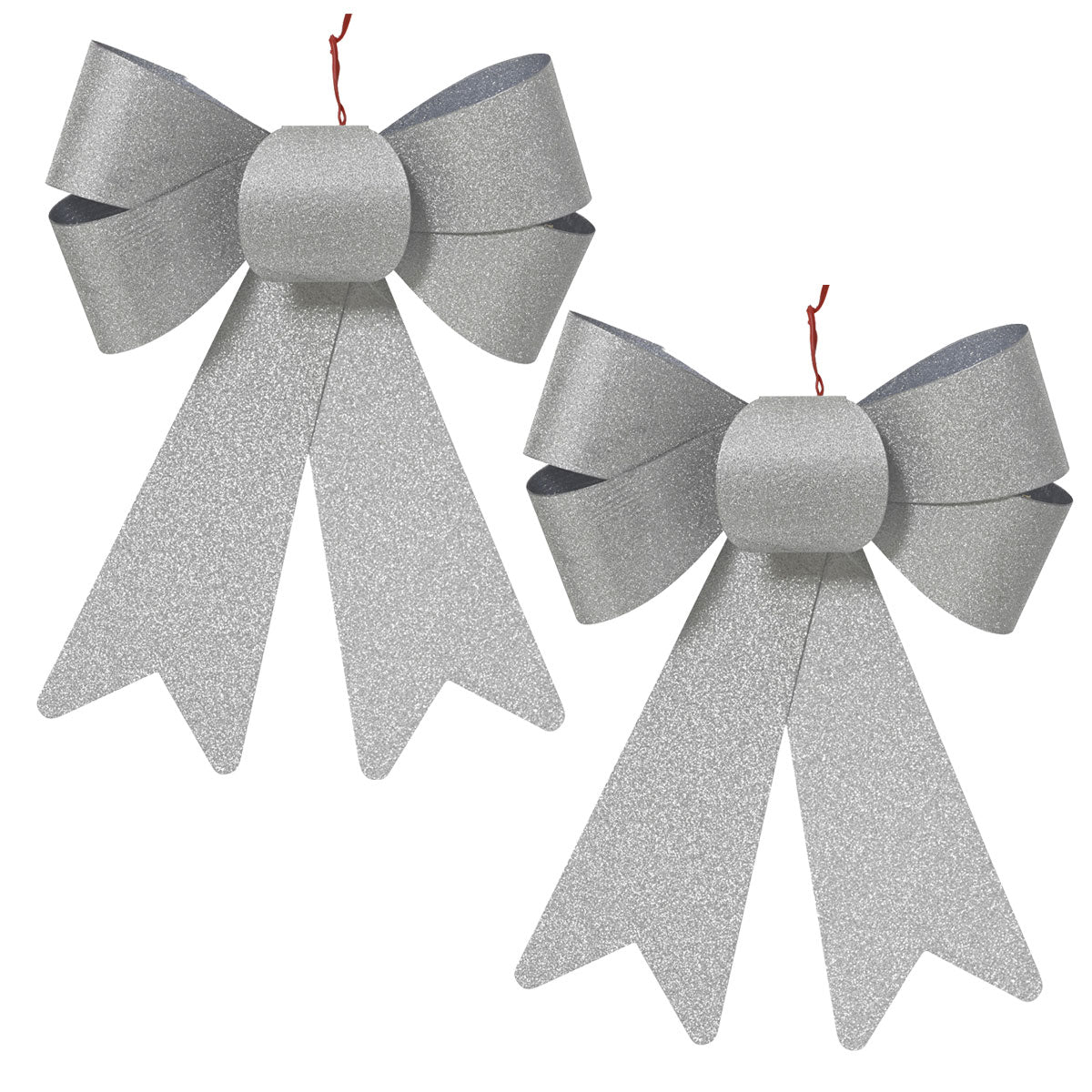 LS-LebenStil Möbel & Wohnen Weihnachtsschleife Silber 17cm 2er