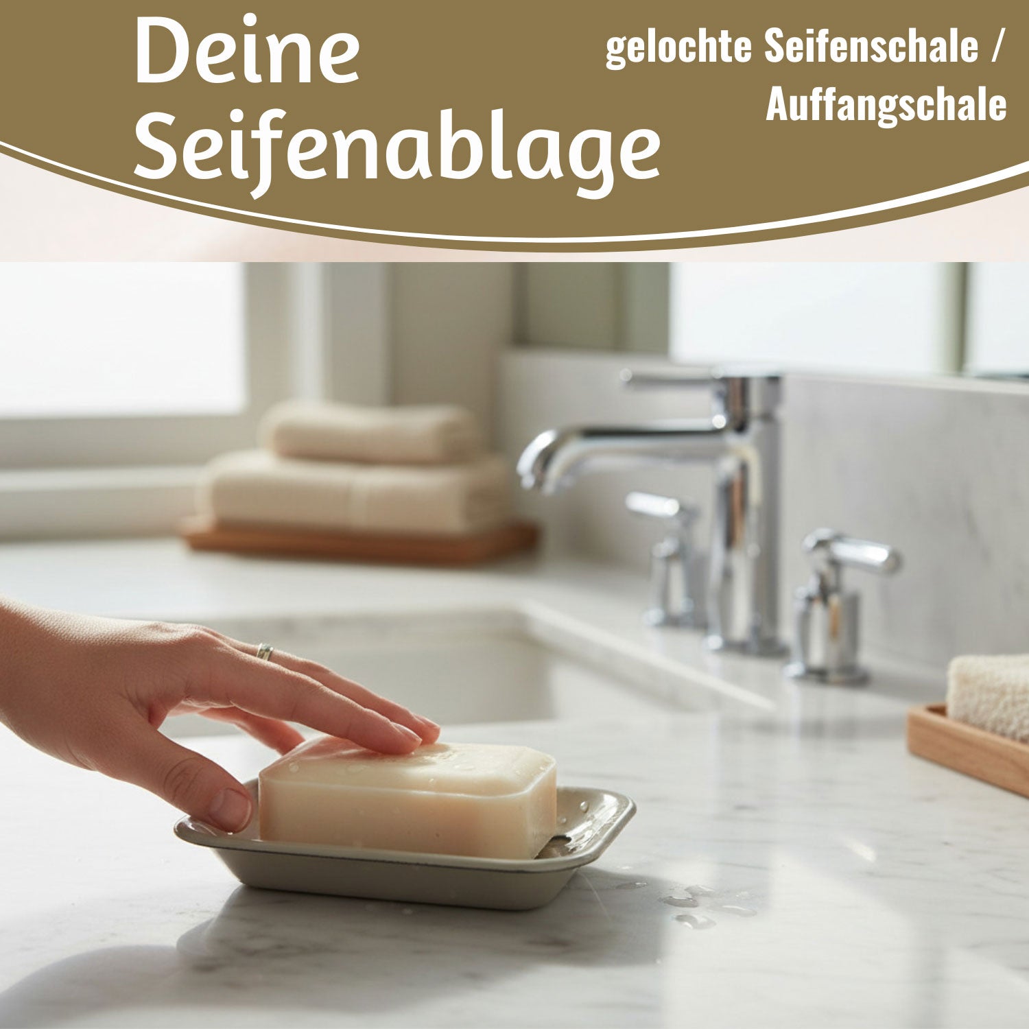 Ib Laursen Altum Seifenschale Emaille beige 15cm mit Ablauf 2-tlg