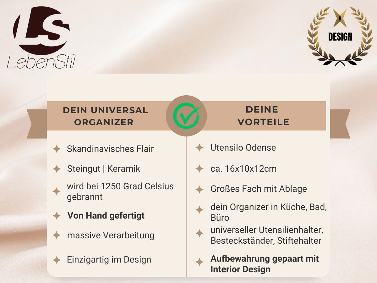 LS-LebenStil Leaf Spülbecken Organizer Grün Keramik 16cm