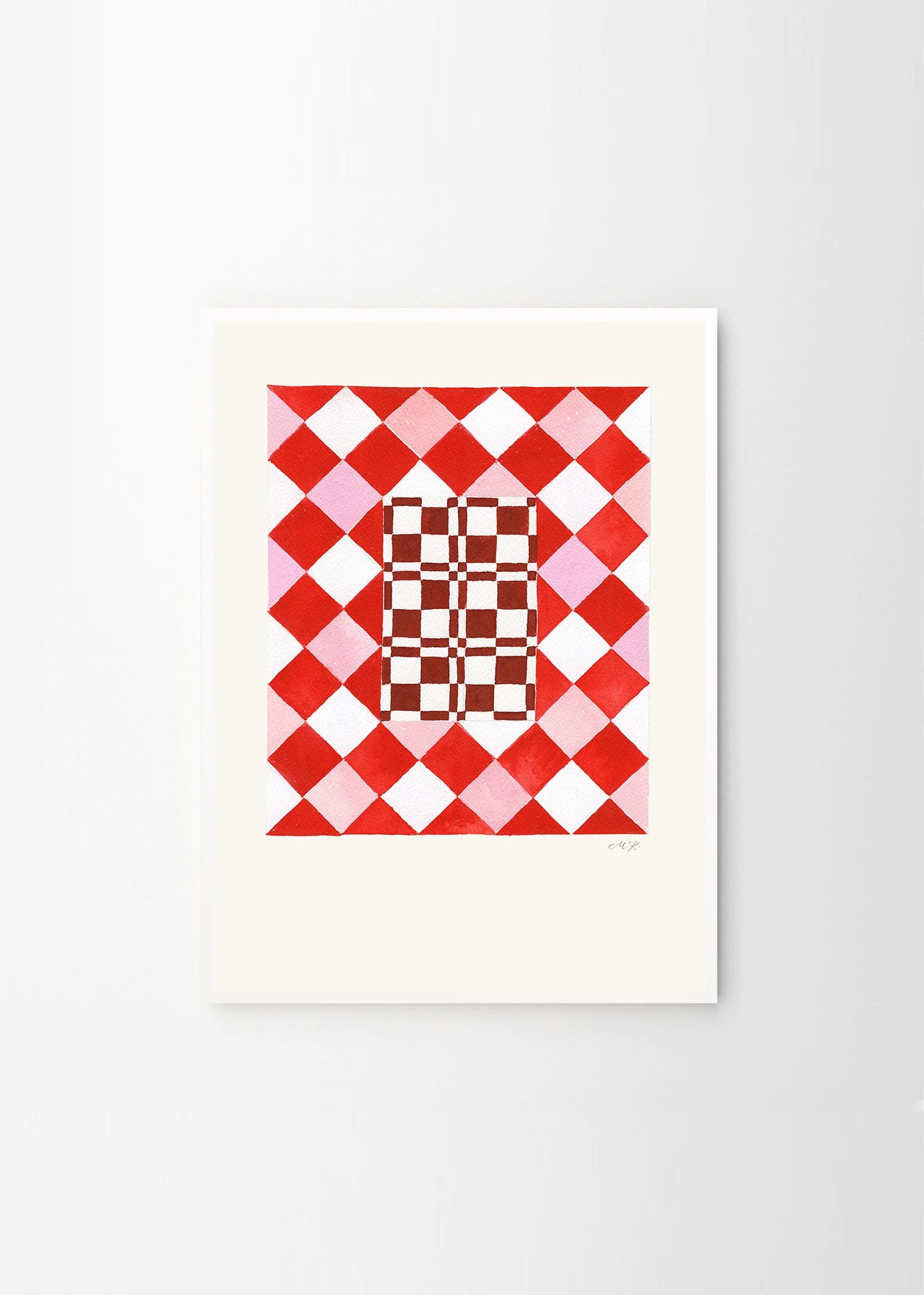 The Poster Club Art Prints Tern No. 6 Poster A4 rosa rot