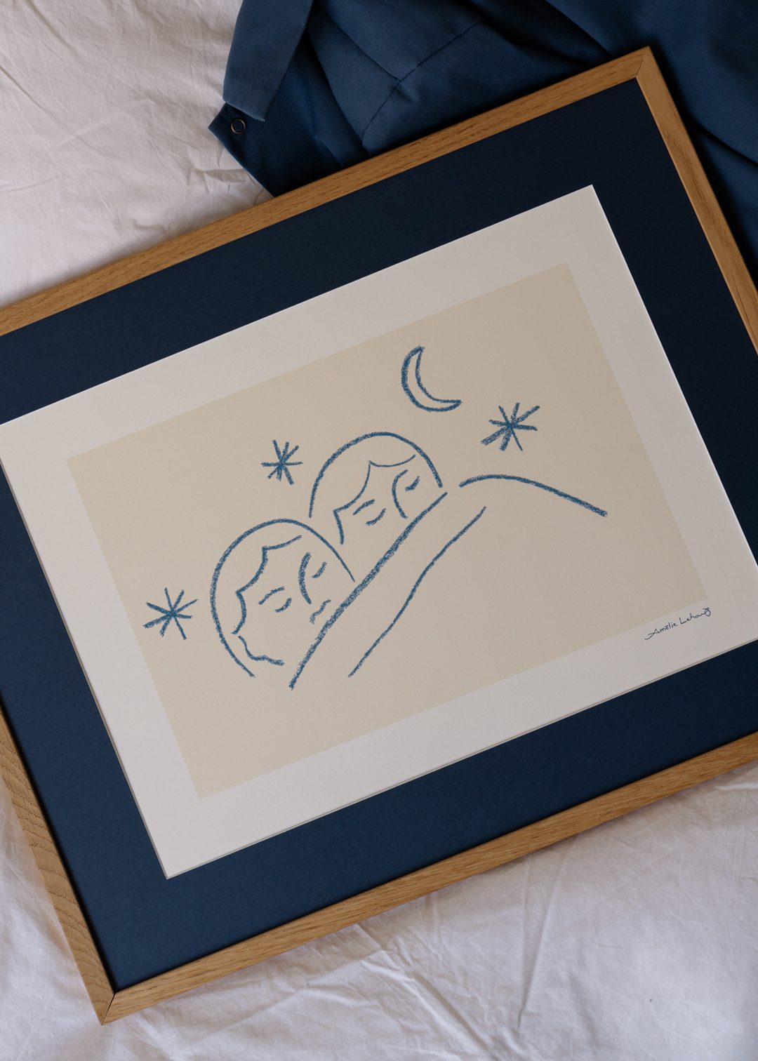 The Poster Club Art Prints Slumber Kunstdruck A4 Blau-Beige