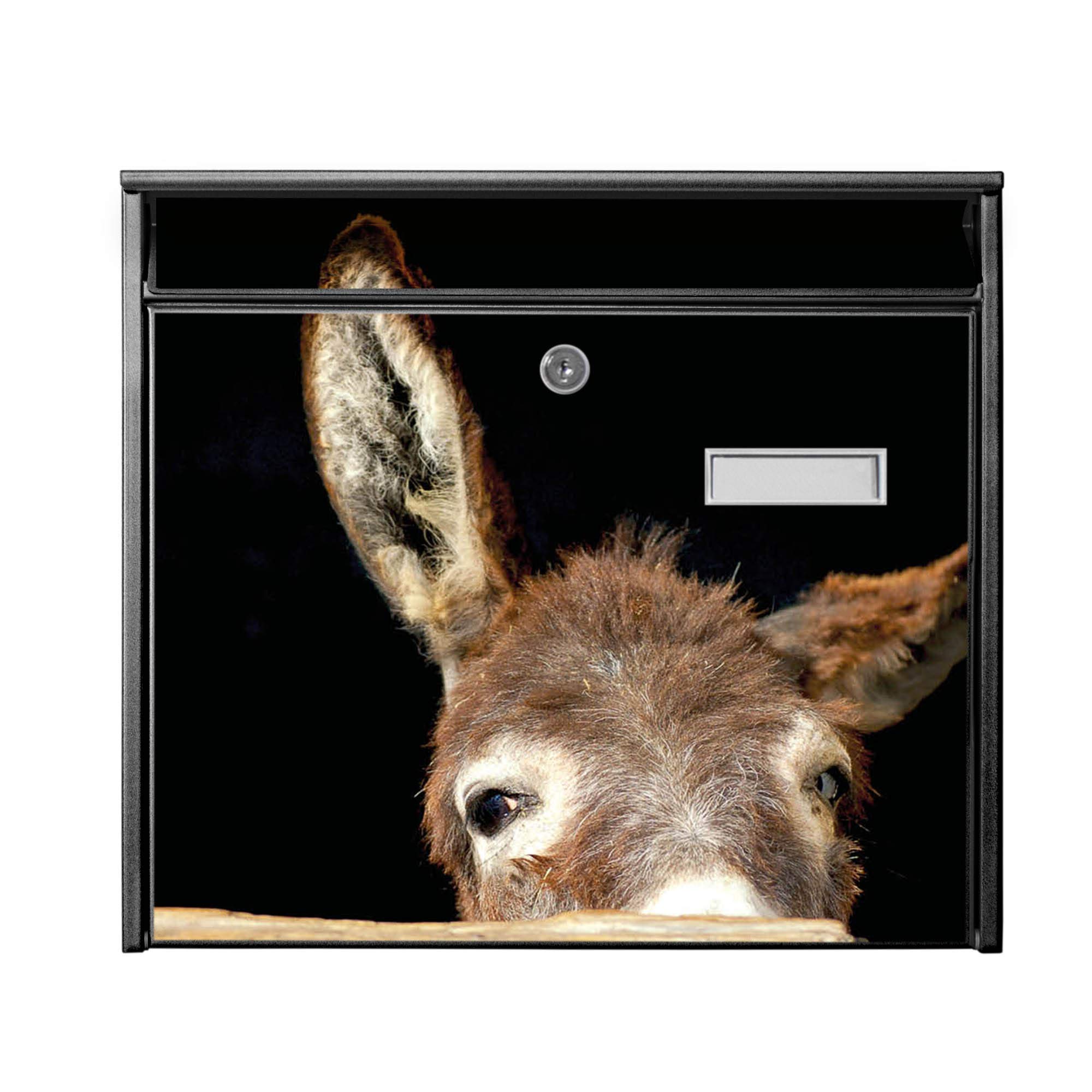 Banjado Briefkasten Schwarz Esel ohne Zeitungsfach 32cm