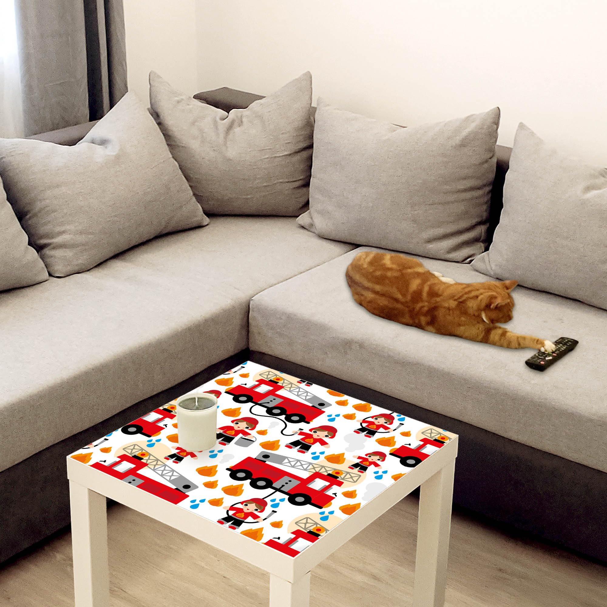 Banjado Möbelfolie Feuerwehr Tischfolie 55x55 Kinder