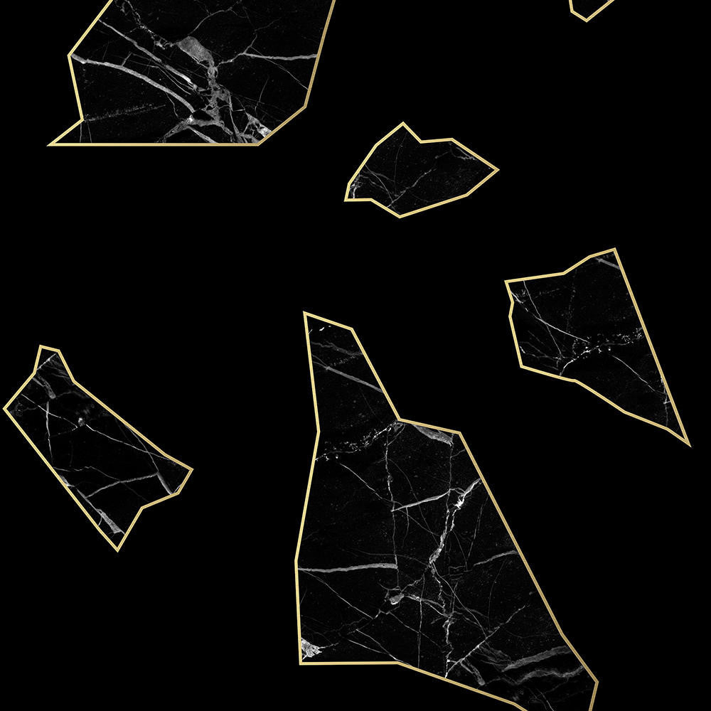 Mineheart Wallpaper Marble Fragment Tapete Schwarz Vlies