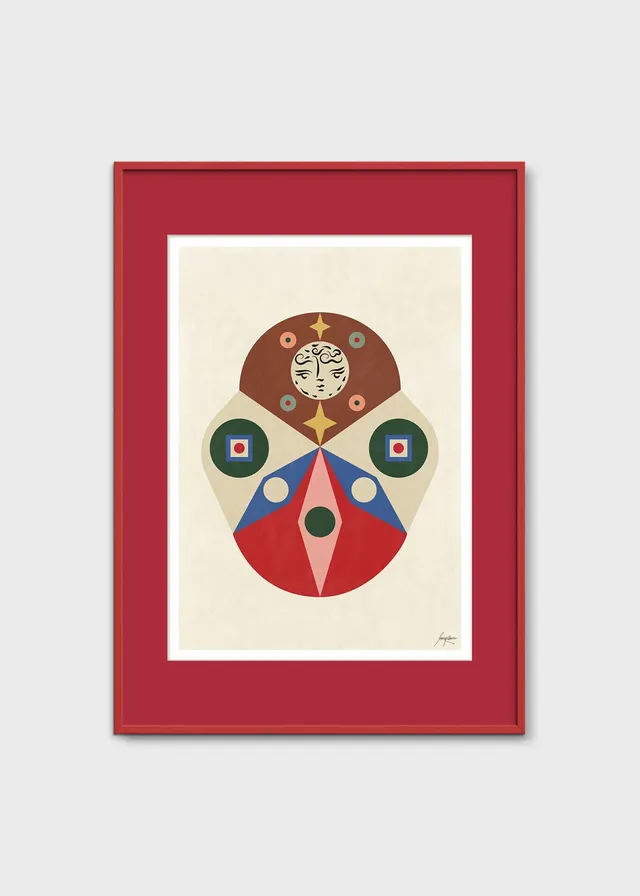 The Poster Club Sirius Kunstdruck A4 braun-rot abstrakt