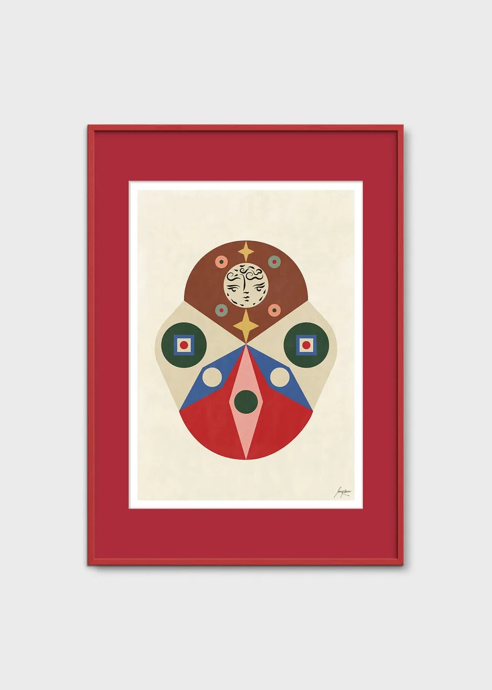 The Poster Club Sirius Kunstdruck A4 braun-rot abstrakt