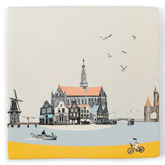 Storytiles Delft Blue Verliefd op Haarlem Fliese M 13x13 cm Boot