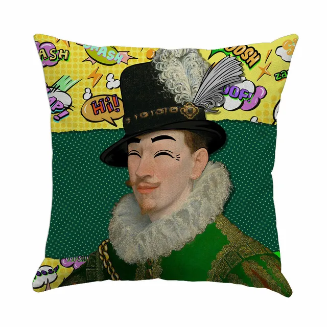 Mineheart Comic Strip Green Gentleman Kissenbezug 46x46 cm