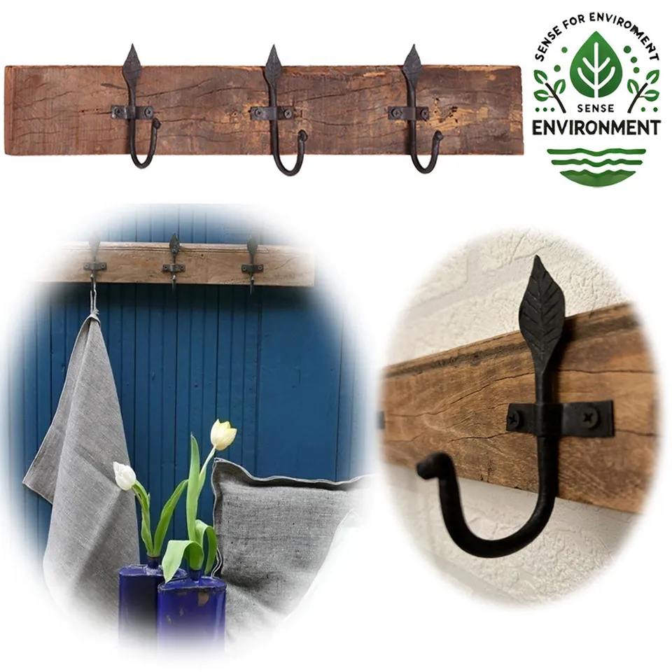 LS-LebenStil Vintage Wand-Garderobe 60cm Fundholz braun