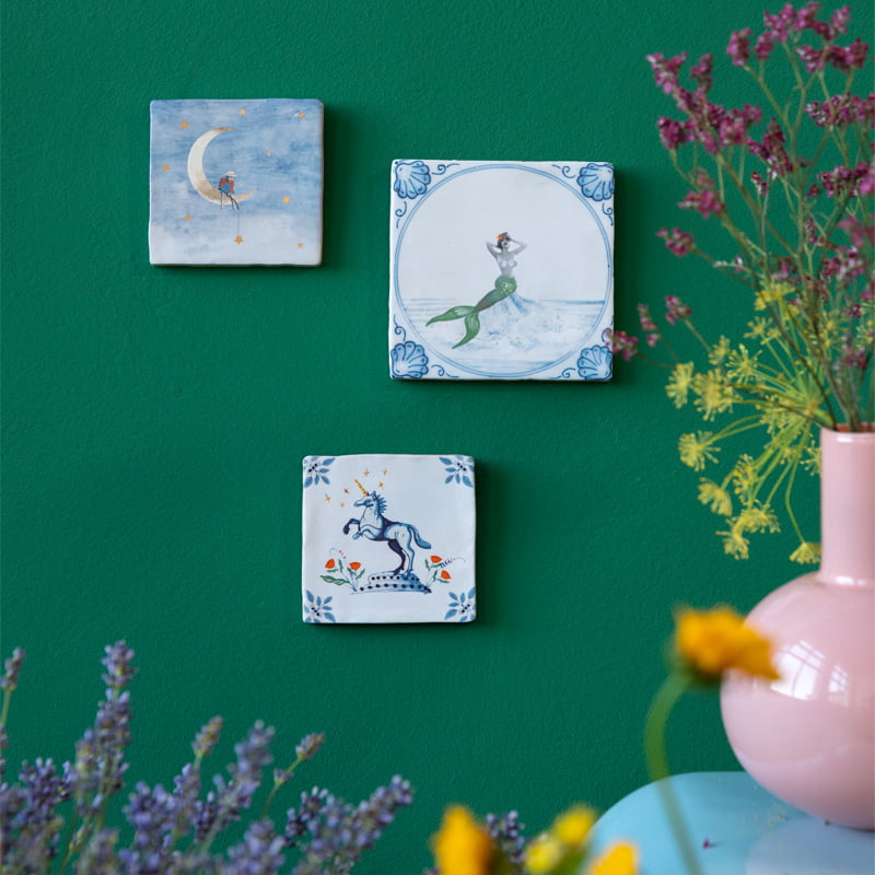 Storytiles Delft Blue Dromenvanger Fliese 10x10 cm Gold