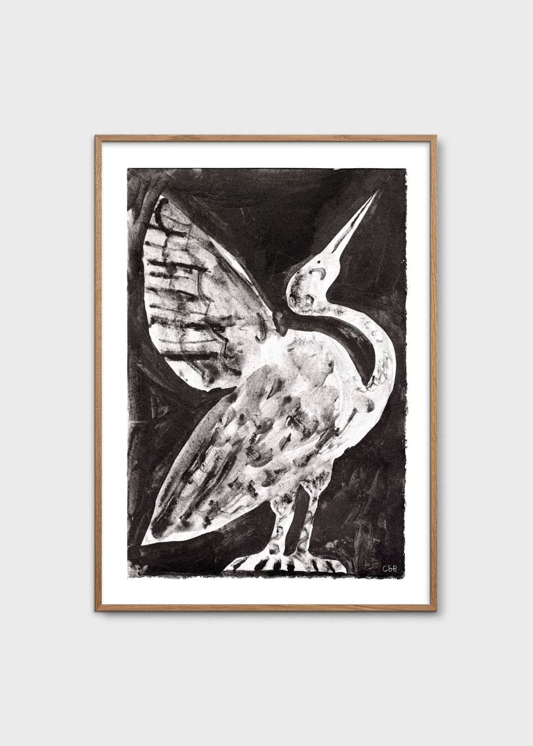 The Poster Club Bird II Kunstdruck A4 Vogel schwarz-weiß