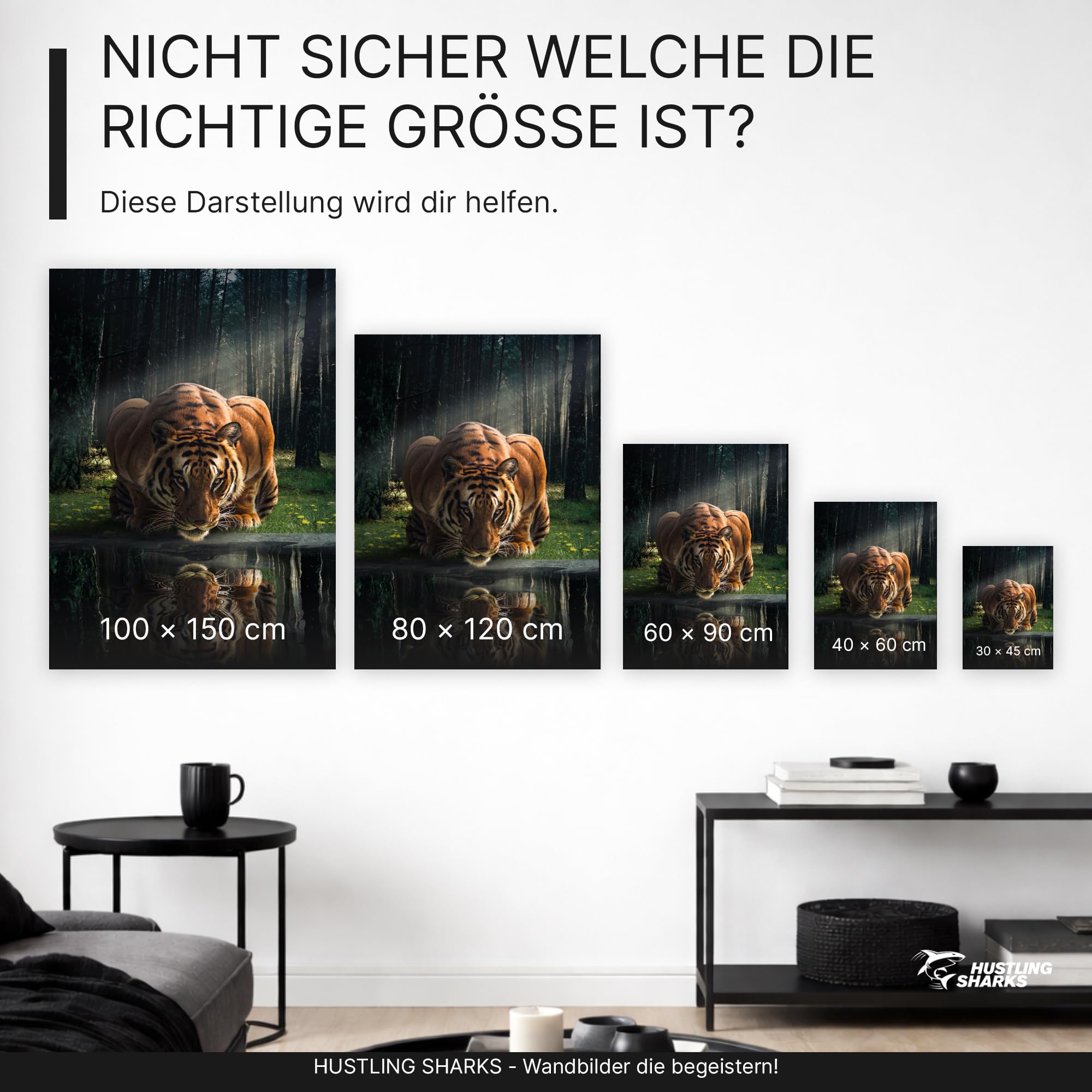 Hustling Sharks Wandbilder See the King Wandbild 30x45 Löwe