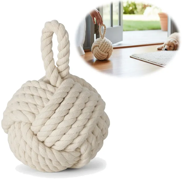 LS-LebenStil Möbel Wohnen Malmö Türstopper Creme 23cm