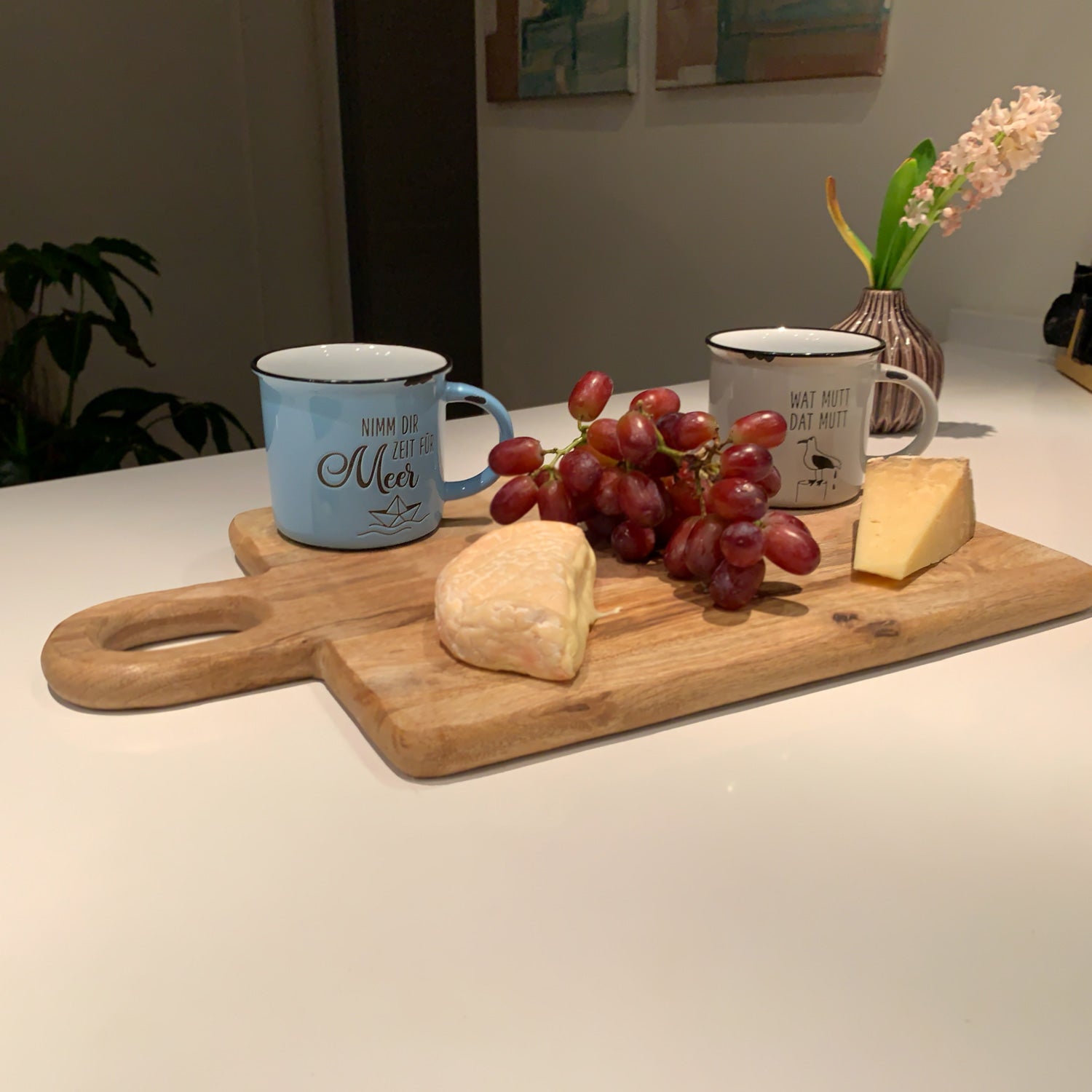 LS-LebenStil Zeit für Meer Kaffeebecher 400ml Keramik Blau