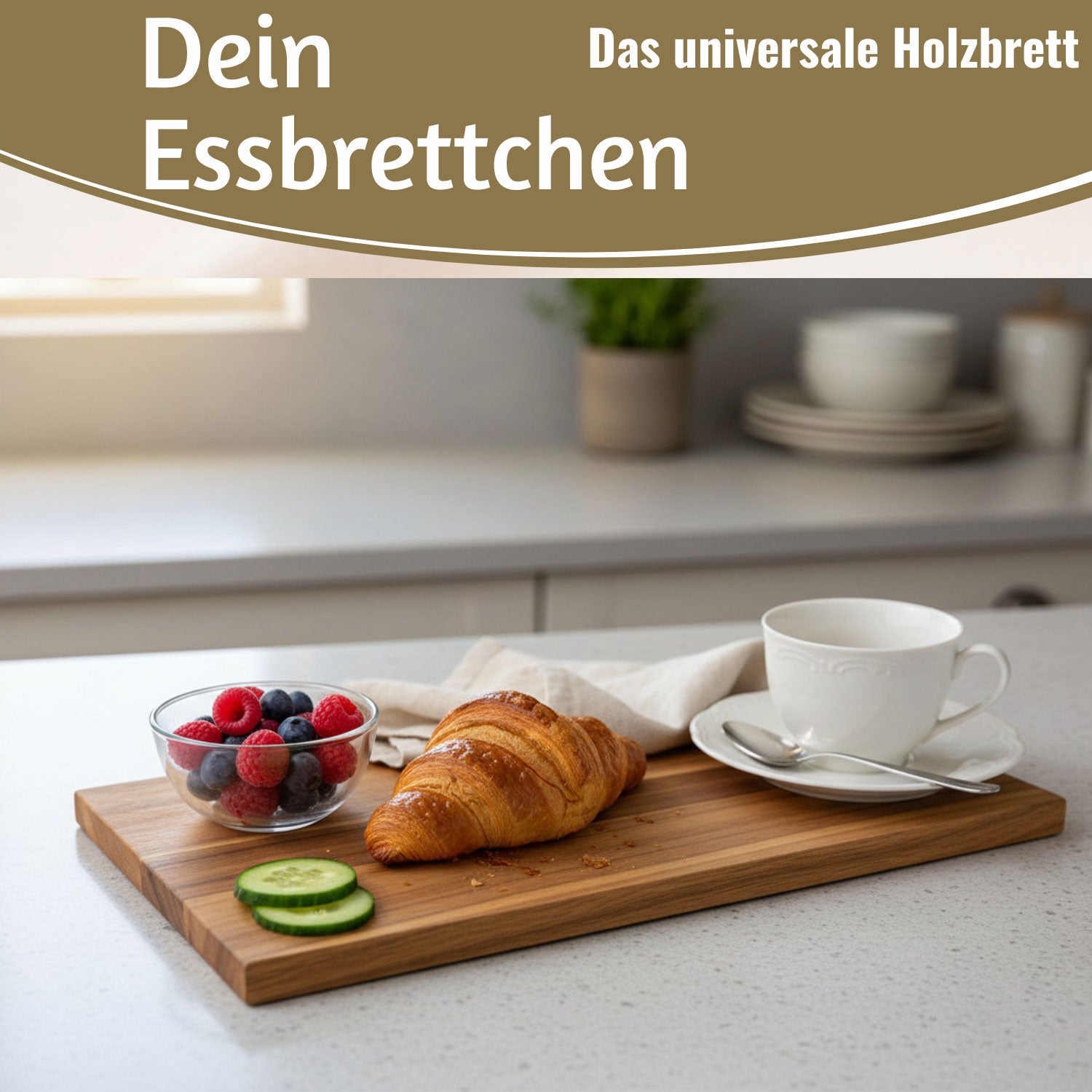 LS-LebenStil Frühstücksbrett Akazie Holzbrett 23x15cm